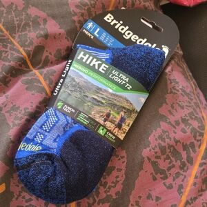 Bridgedale Merino Wool Lightweight Performance Hiking Socks Mens Sz L 10-12.5
